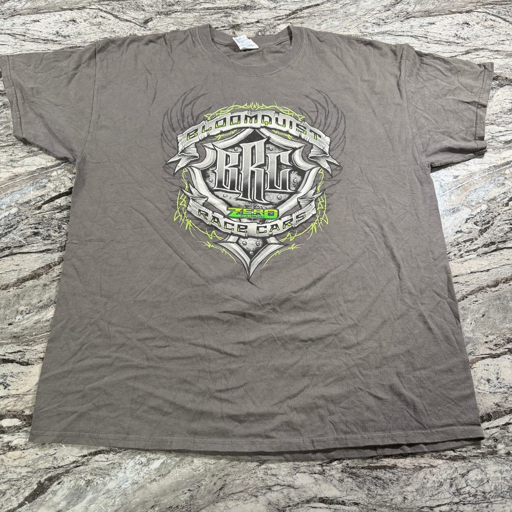 Scott Bloomquist Team Zero Race Cars T-Shirt Gray Menβs XL Gildan